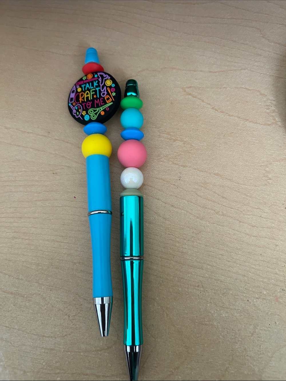 Colorful  Bead Pen Set - Blue & Teal